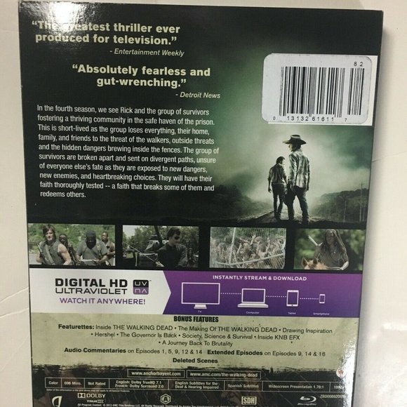 The Walking Dead: Season 4 [Blu-ray + Digital HD Ultraviolet Copy] Brand New - Picture 2 of 2